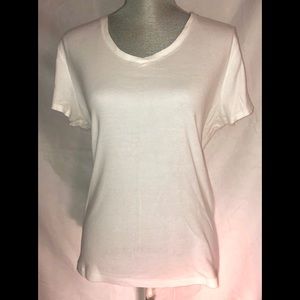 Croft & Barrow White V-neck Tee